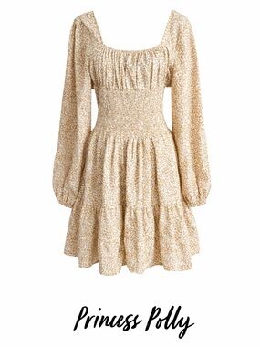 strapless open back dress Delamere Mini Dress Yellow / Brown Polka main image 1